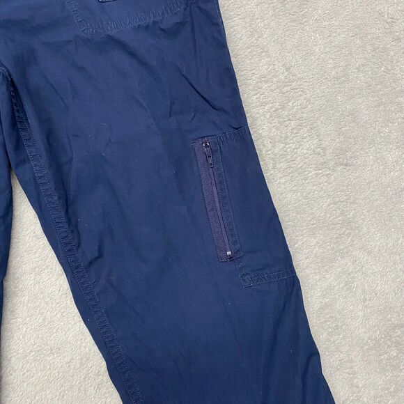 Lauren Ralph Lauren Pants Womens 8 Blue Cropped Cotton Hiking Camping Pockets - Picture 2 of 10